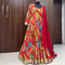 Ready to wear Multi Colour Printed Embrodaired Gown Dress