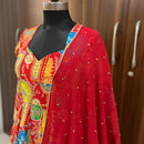 Ready to wear Multi Colour Printed Embrodaired Gown Dress
