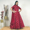 Ready to wear Maroon Multi Golden Block Printed Gown