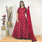Ready to wear Maroon Multi Golden Block Printed Gown