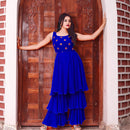 Blue georgette sharara for womens