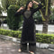 black block printed kurta plazoo 