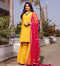 Yellow cotton sharara set