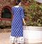 Block printed Blue cotton kurta with plazoo