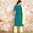 green kurti with dupatta and salwar suit set dress