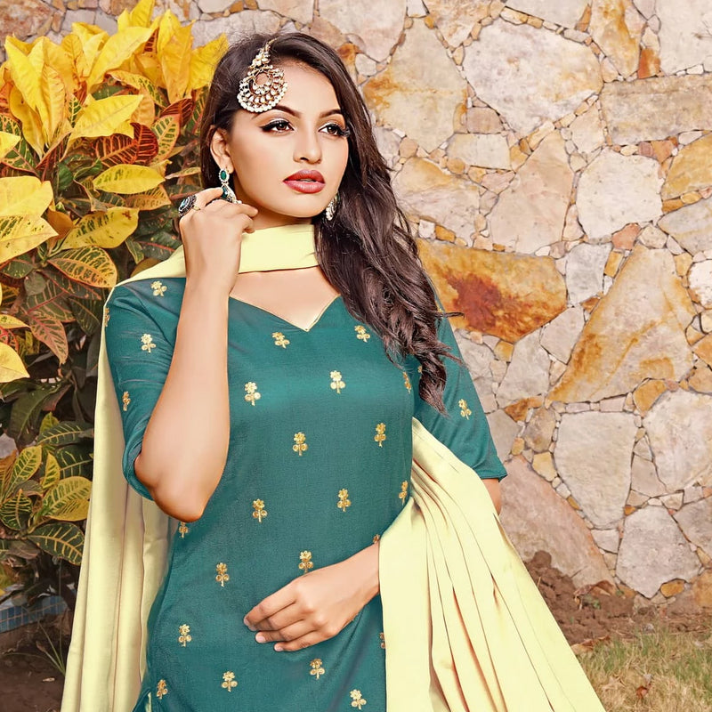 Green sequence kurta with salwar and dupatta dress