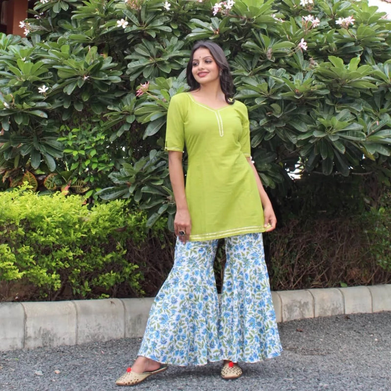 flared sharara kurti design
