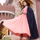 Cotton flared gown with sleeves