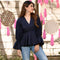 Navy blue cotton western wear cotton top