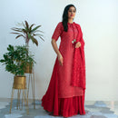 Ready to wear scarlet chikankari Dress