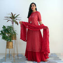 Ready to wear scarlet chikankari Dress