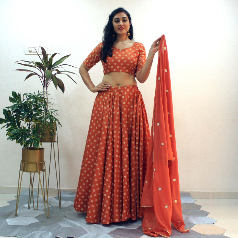 Ready to wear coral peach lehenga choli set