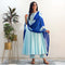 Ready to wear sky Ink-blue shibori print suit set
