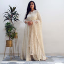 Ready to wear Off white Chikankari gown