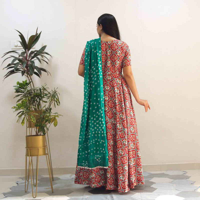 Ready to wear rajwadi printed Gown