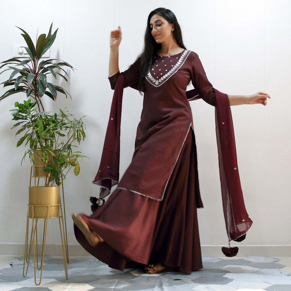 Ready to wear silver Brown Dress Ready to wear silver Brown Dress