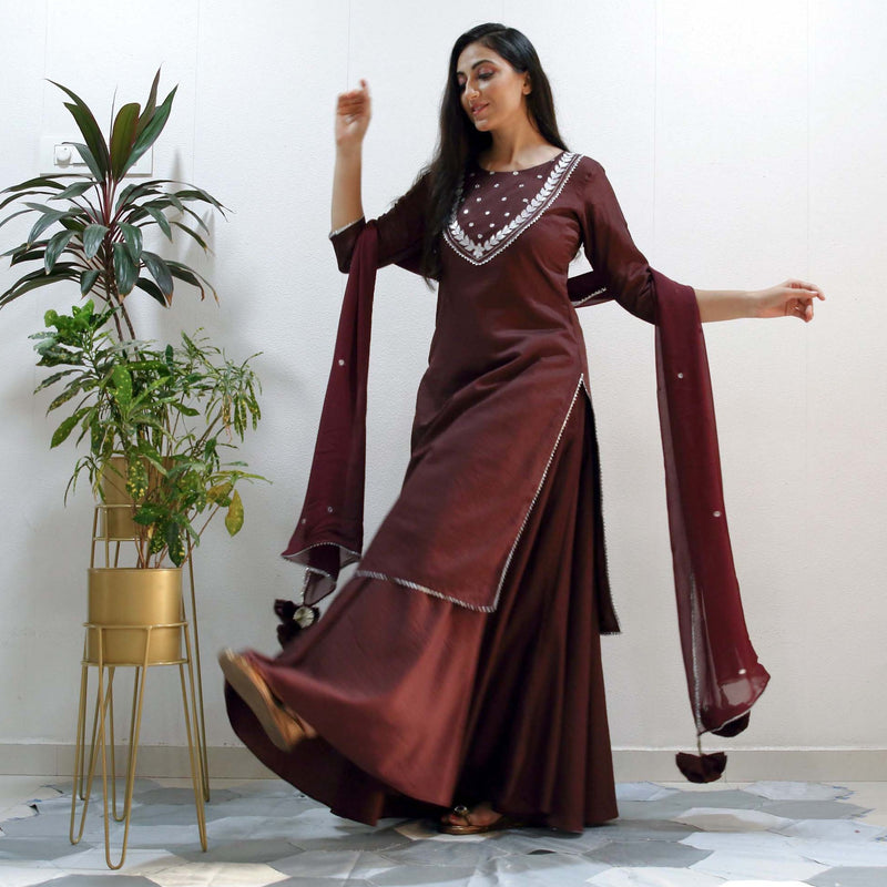 Ready to wear silver Brown Dress Ready to wear silver Brown Dress