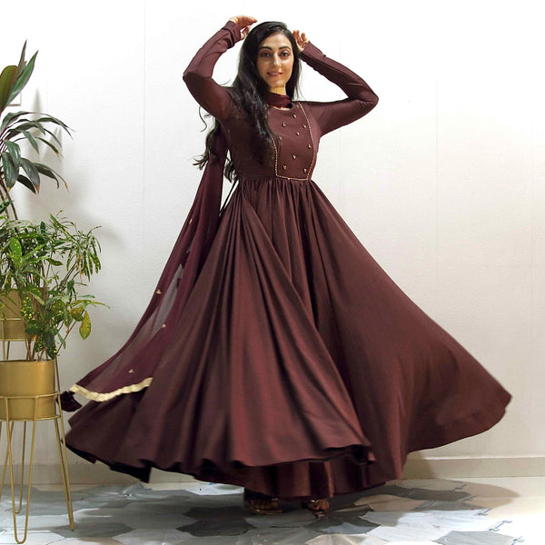 Ready to wear Brown shaded Handwork Gown YouNari Ready to wear Brown shaded Handwork Gown YouNari