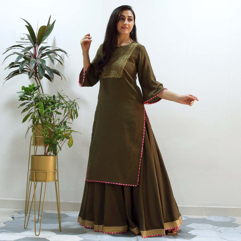 Ready to wear Mehendi Rasam Dress