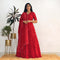 Ready to wear Strawberry Lucknowi Chikankari Gown Dress