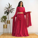 Ready to wear Rani pink Chikankari lehenga choli