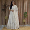 Ready to wear Off white Lucknowi Chikankari Annarkali Gown