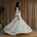 Ready to wear Off white Lucknowi Chikankari Annarkali Gown