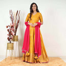 Ready to Wear Mustard Gold printed Gown
