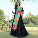 party wear black long gown with dupatta