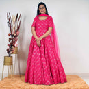 Ready to wear Hot Pink Chikankari Lucknowi Gown