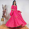 Ready to wear Hot Pink Chikankari Lucknowi Gown