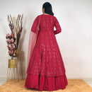 Ready to wear Jazzberry jam Chikankari indowestern Dress