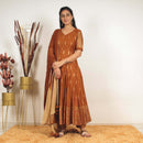 Ready to wear Golden clay Cotton Block printed suit set