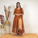 Ready to wear Golden clay Cotton Block printed suit set