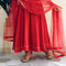 YOUNARI RED BERRY DRESS COTTON SUIT SET
