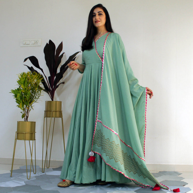Ready to wear Neptune Green gown