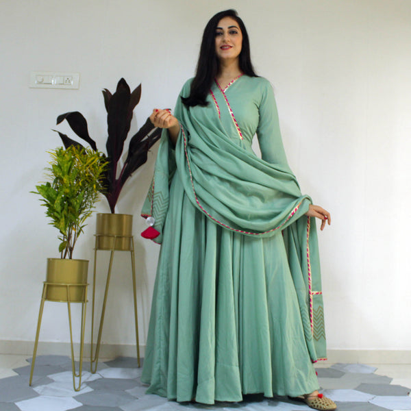 Ready to wear Neptune Green gown