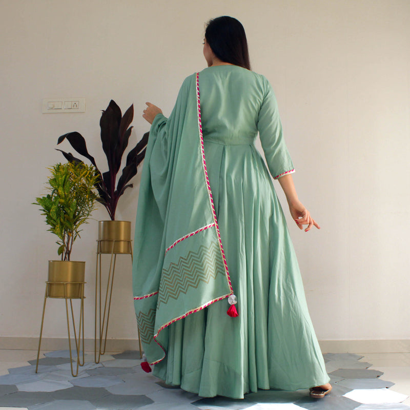 Ready to wear Neptune Green gown
