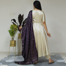 Ready to wear metallic cream glow suit set