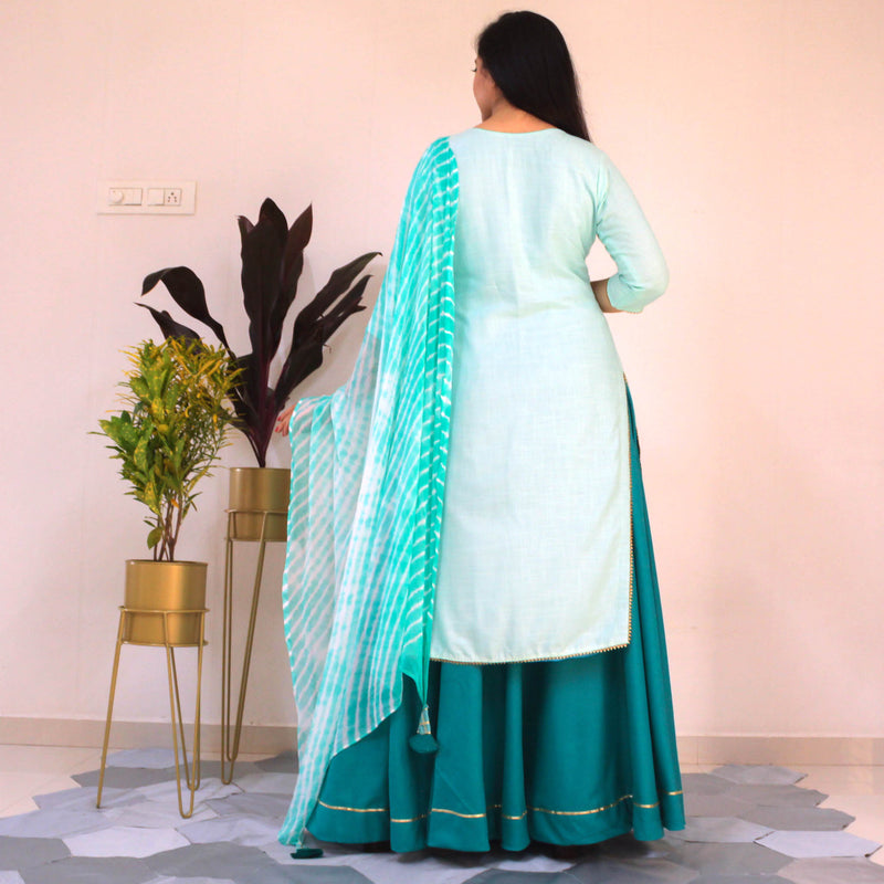 Ready to wear Sky leaf suit set
