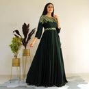 Ready to wear Green Zig Zag gown