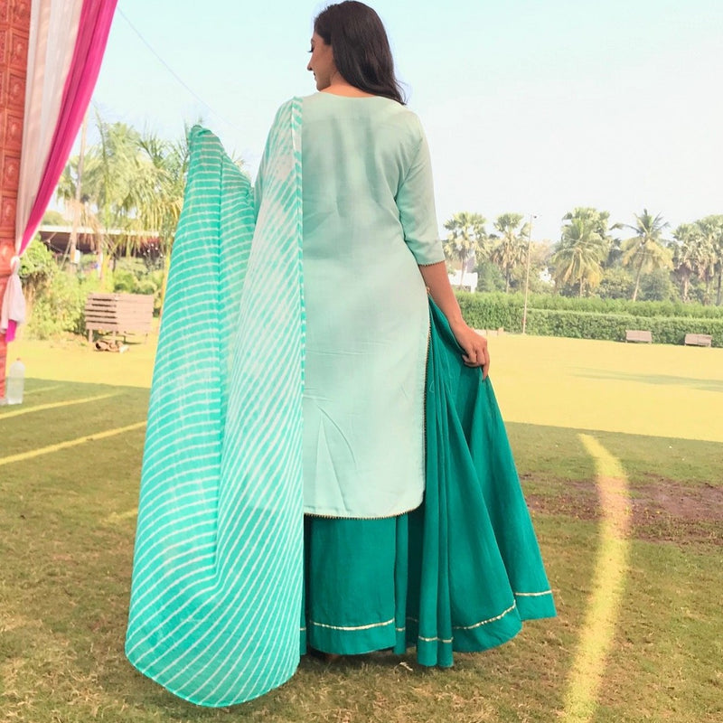 Ready to wear Sky leaf suit set