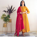 Ready to wear Mustard yellow indowestern suit set