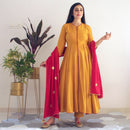 Ready to wear Mustard yellow indowestern suit set