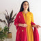 Ready to wear Mustard yellow indowestern suit set