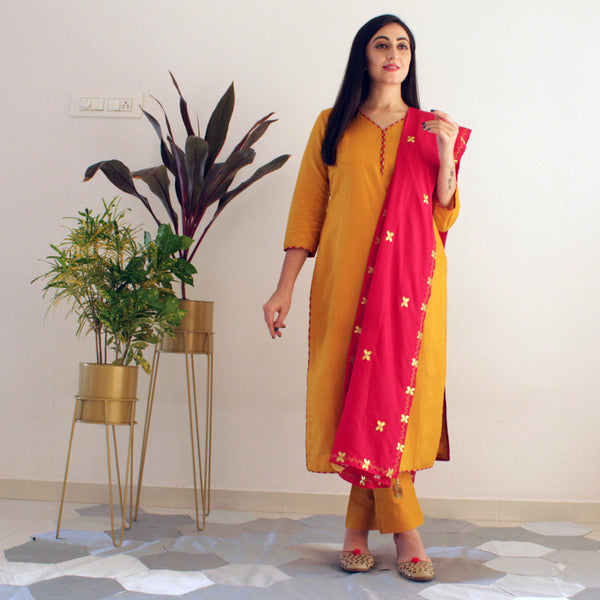 Ready to wear Gold Mustard suit set