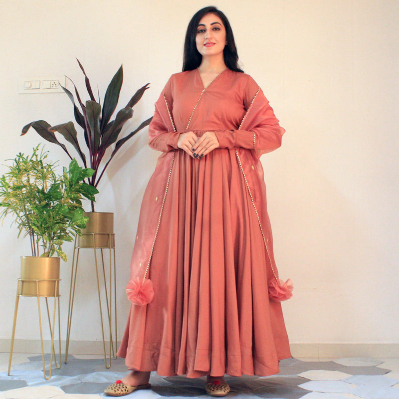 Ready to peach pom pom gown