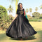younari black panther long party gown with chanderi dupatta