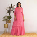 Ready to wear Baby pink Chikankari Dress