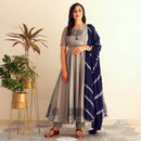 Ready to wear Pewter Indigo Block printed suit set